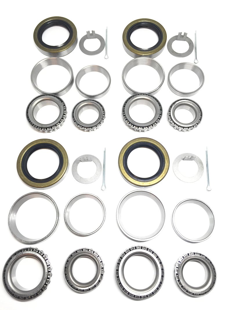 WESTERNPRIME (Set of 4) WESTERNPRIME 3500 LB Trailer Tandem Axle Bearing Kits L68149 L44649 Grease Seal 10-19 I.D. 1.719'' for #84 Spindle - Image 1
